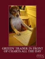 GREEDY TRADER IN FRONT OF CHARTS ALL THE DAY