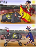 Euro hit a 2-month low due to the Spanish debts