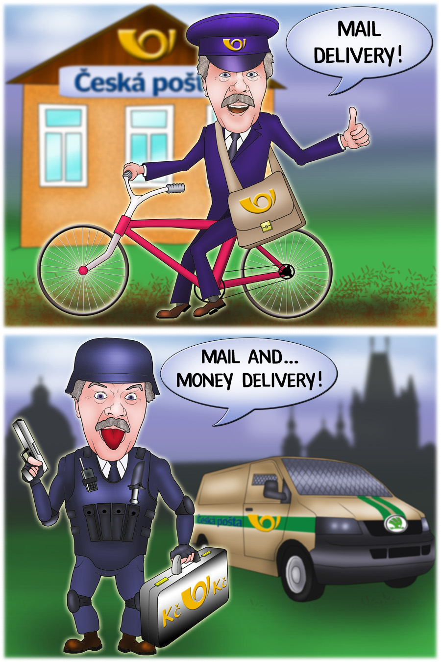 Czech banks do money home delivery 