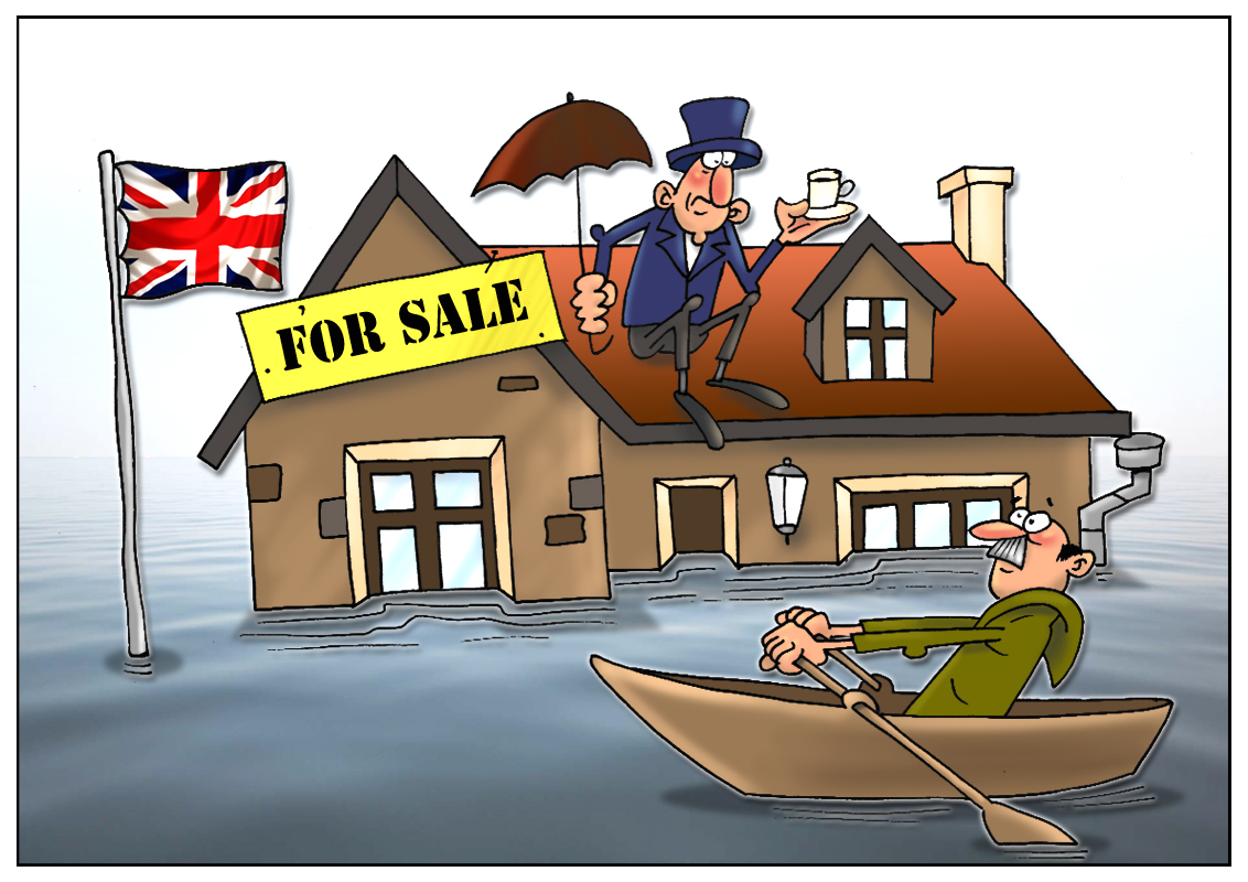 Water washes away housing prices in UK