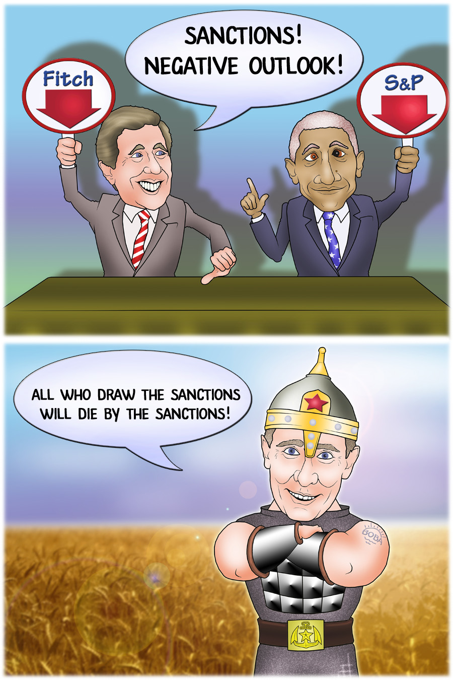 Fitch and S&amp;P cut Russia credit rating outlook 