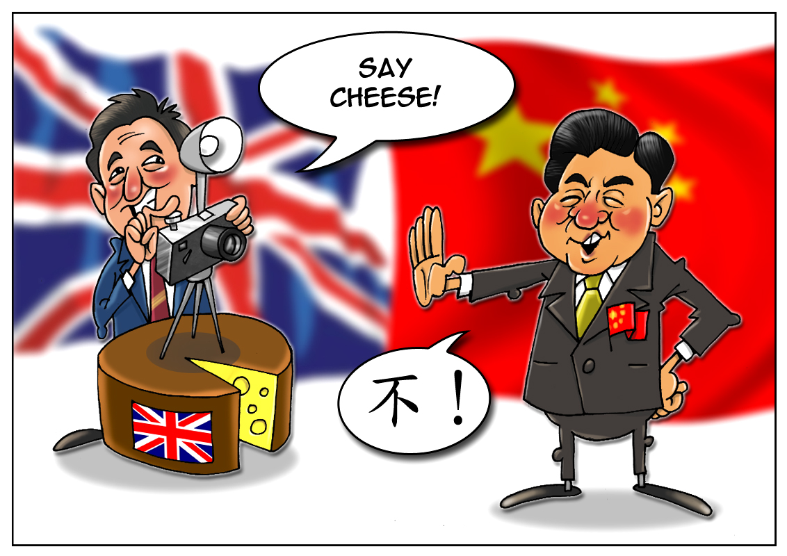 China slaps ban on all British cheese