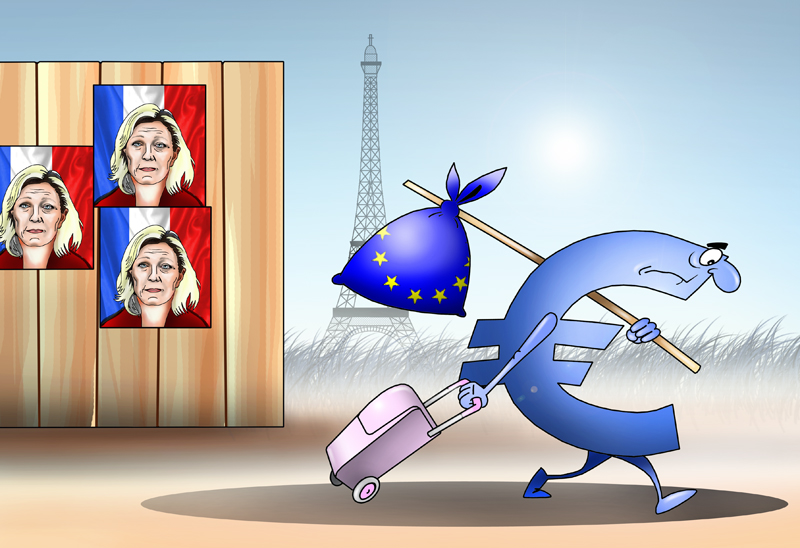 Победа Марин Ле Пен на выборах может обвалить евро