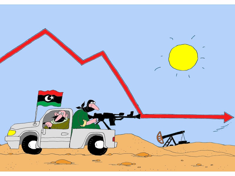 Produksi minyak Libya jatuh 