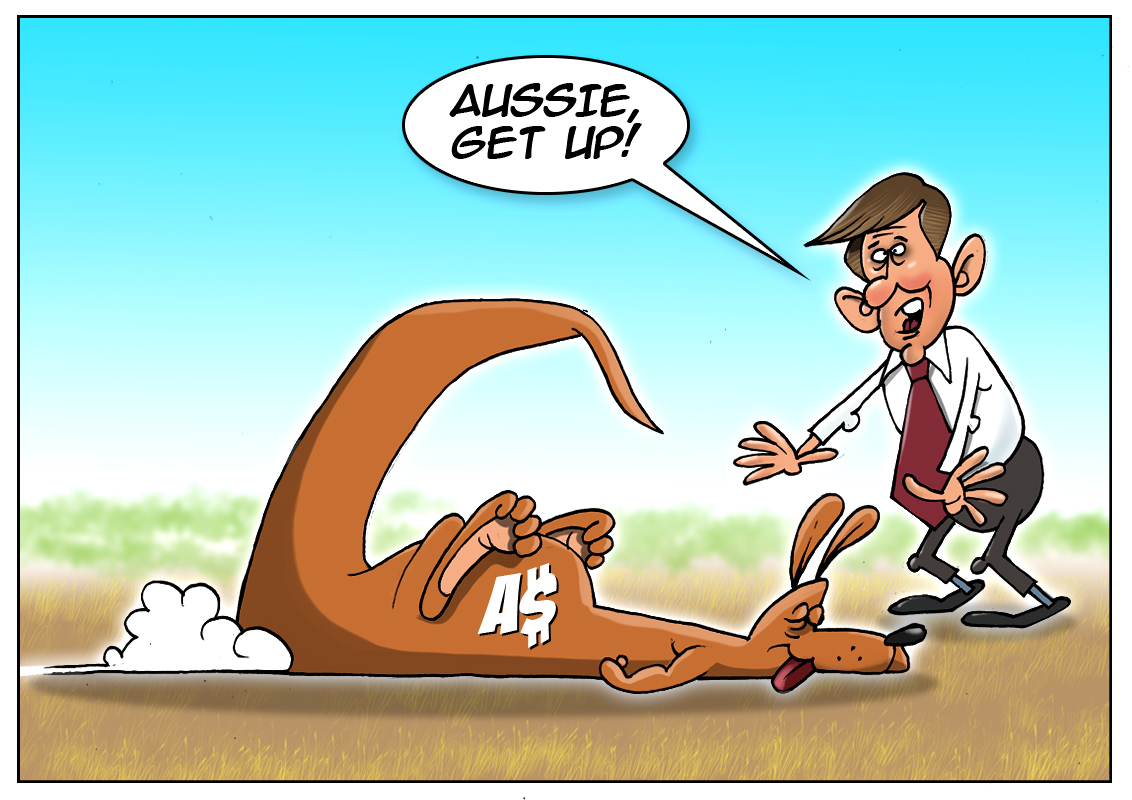 Australian dollar falls to six-year low