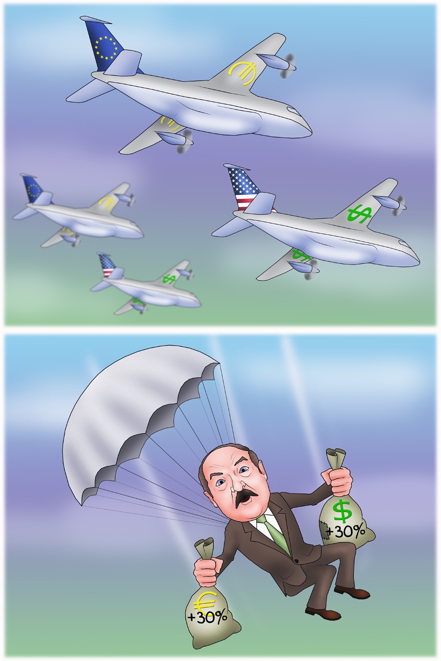 Minsk announces arrival of planes full of currency