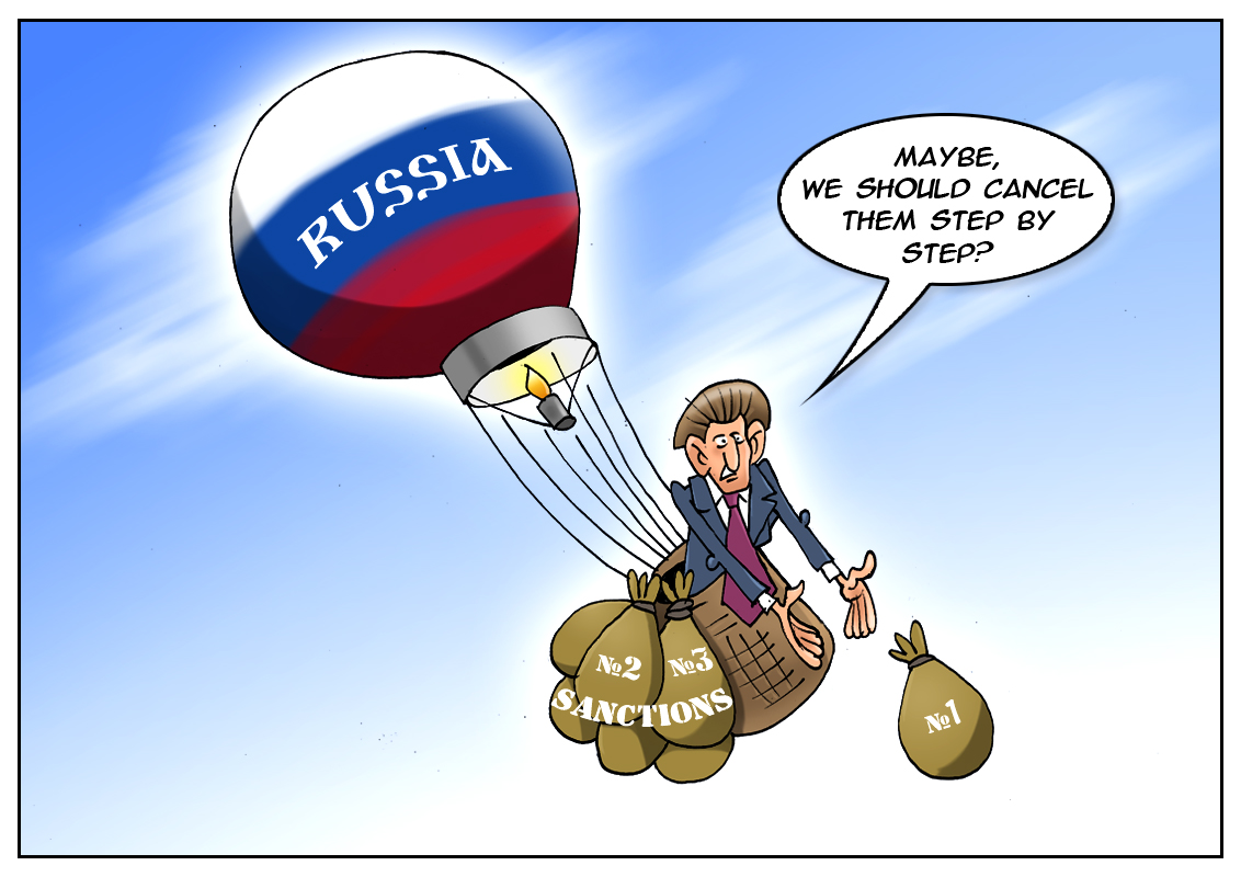 Media Rusia menyebarkan rumor mengenai rencana pengangkatan sanksi