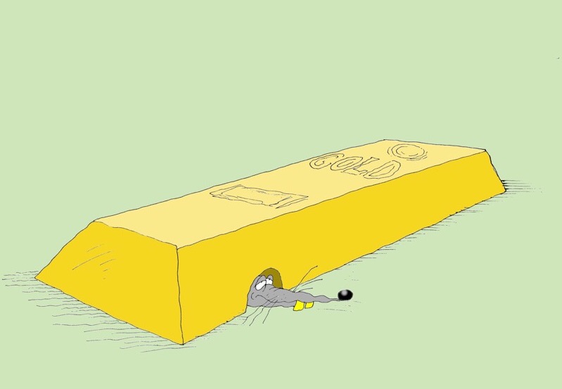 Золото торгуется у 5-летнего минимума