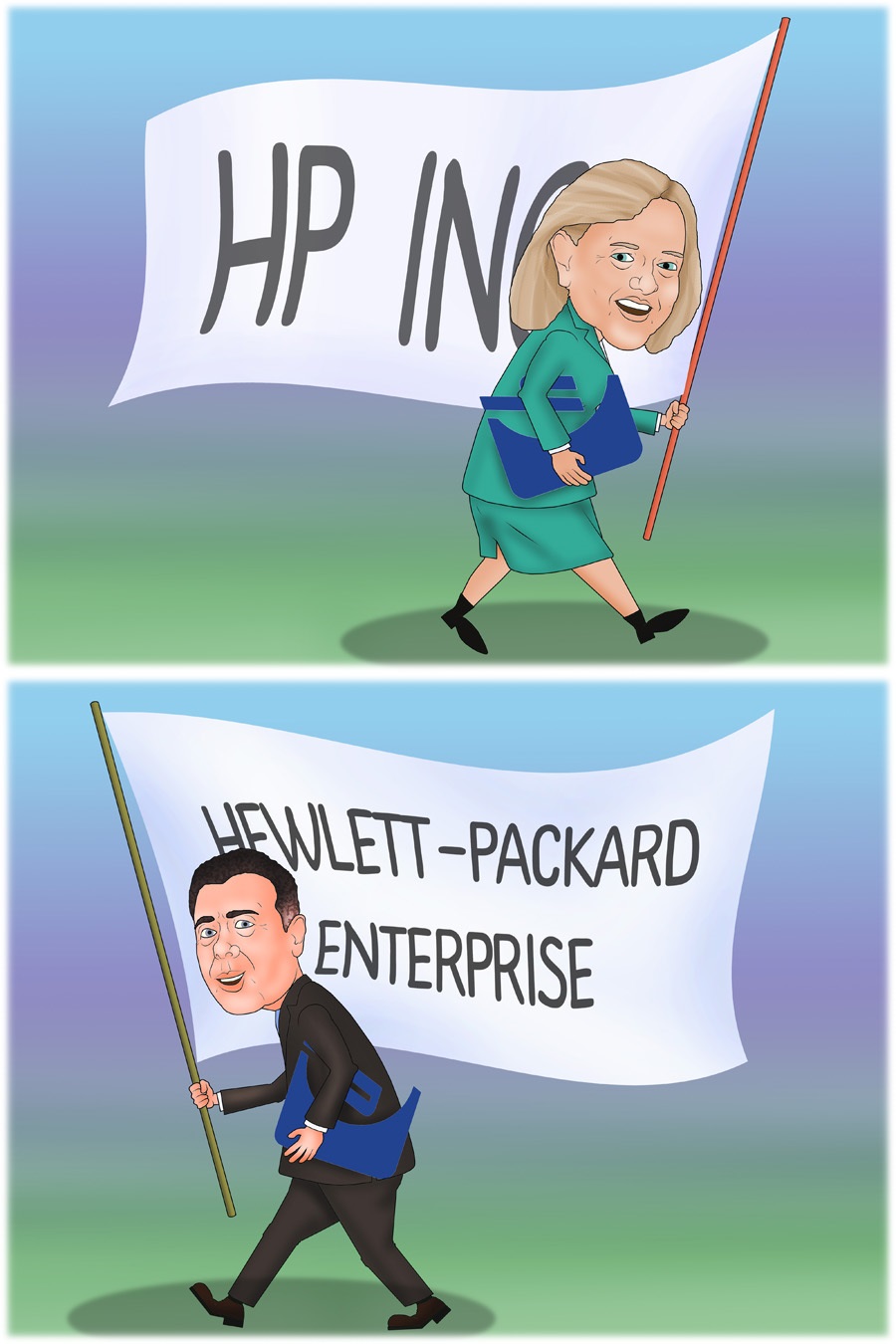 На рынок выходят HP Inc. и Hewlett-Packard Enterprise 