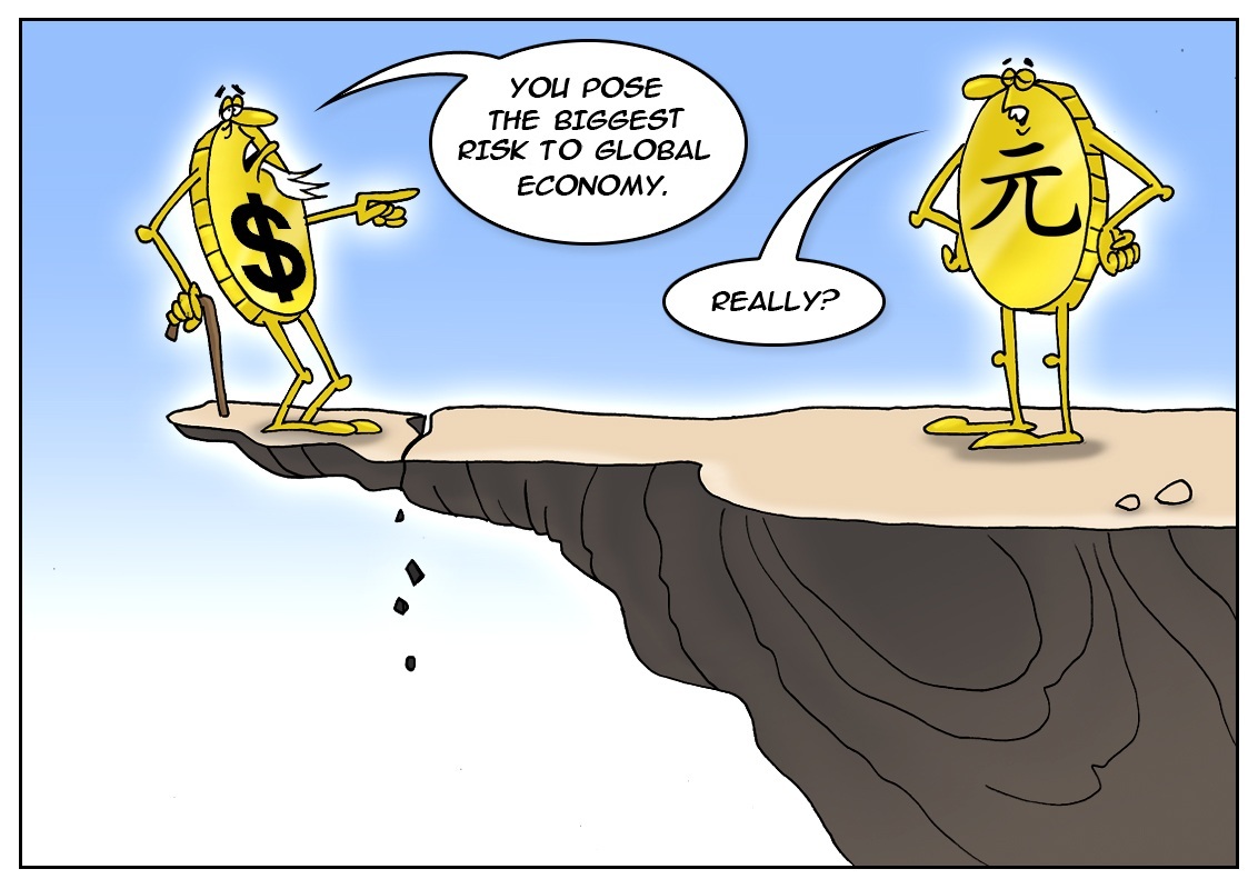 Kemerosotan global menguatkan dolar dan melemahkan renminbi