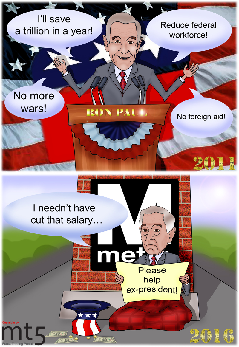 Ron Paul berjanji untuk menyimpan satu triliun dolar selama setahun 