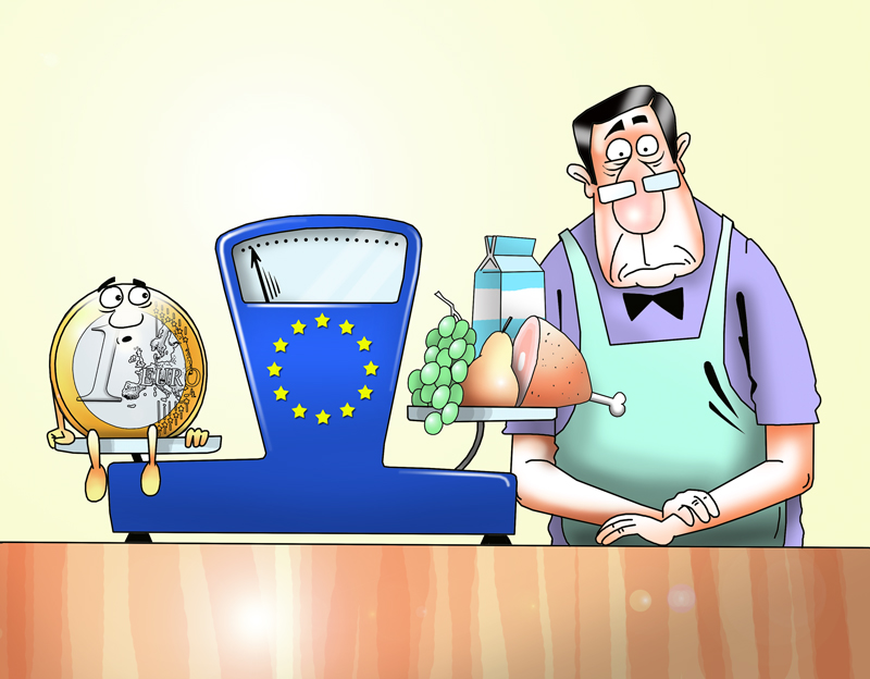 Дефляция в еврозоне достигла своего рекорда