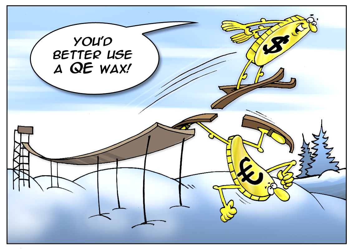 ECB pushes euro down at last