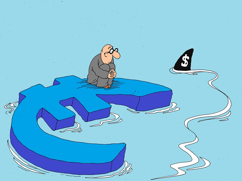 Евро может упасть до своего исторического минимума