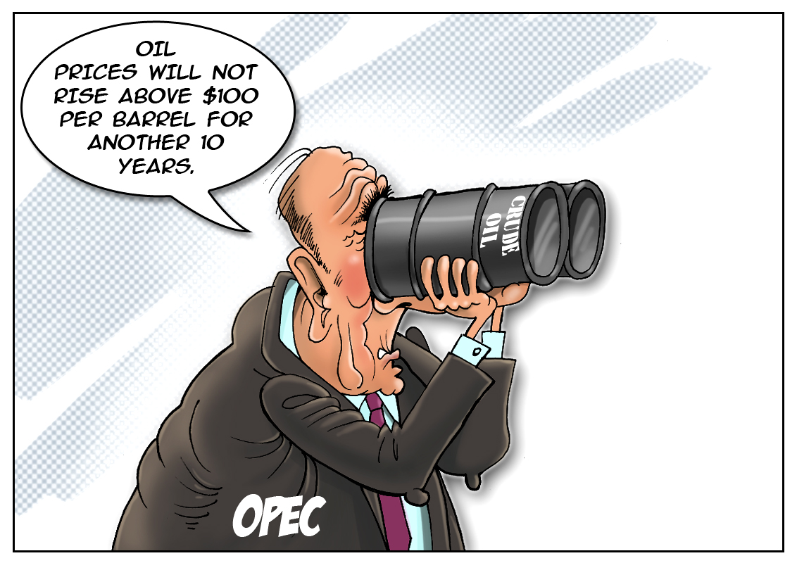 OPEC sees oil price below $100 a barrel
