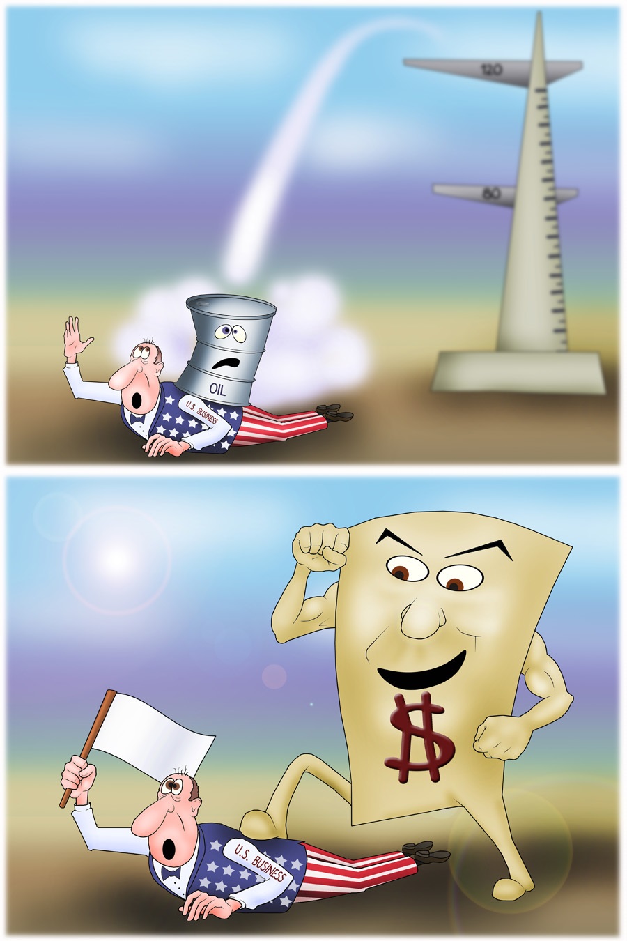 На бизнес США влияют дешевая нефть и рост доллара 