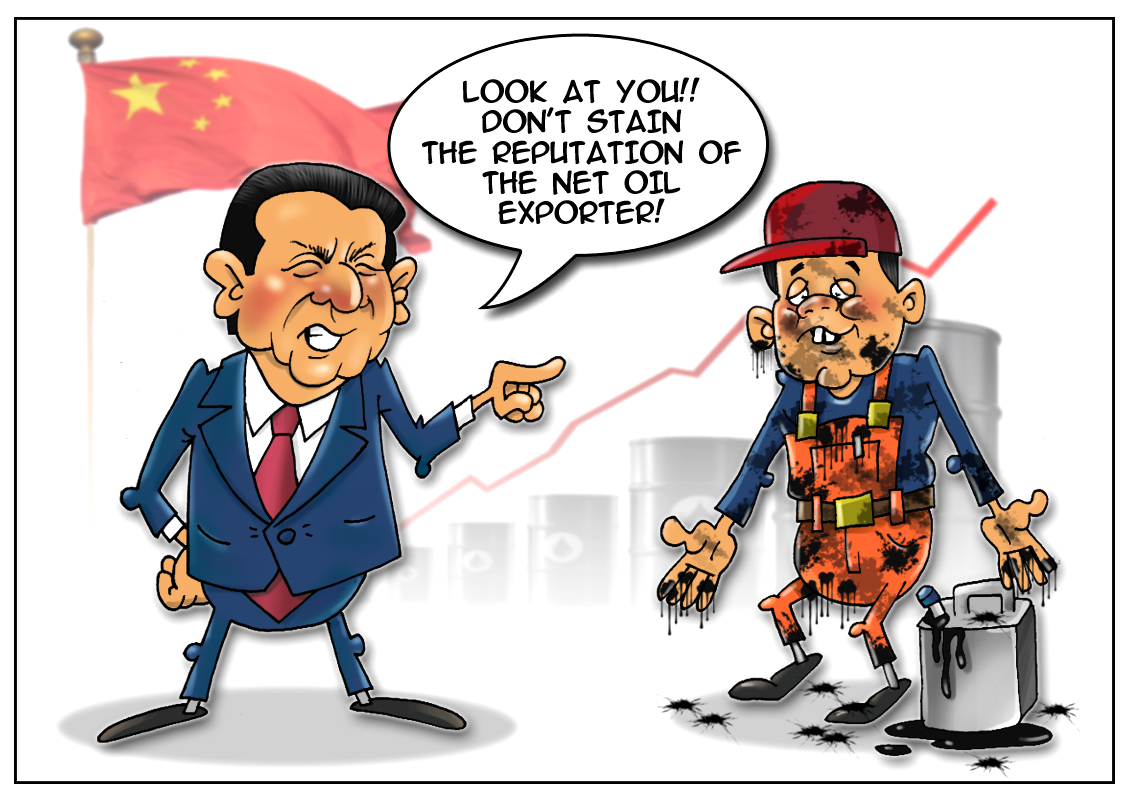 China shifts to net oil export