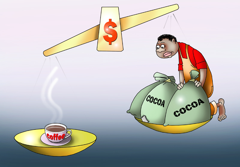 Cocoa down, coffee up