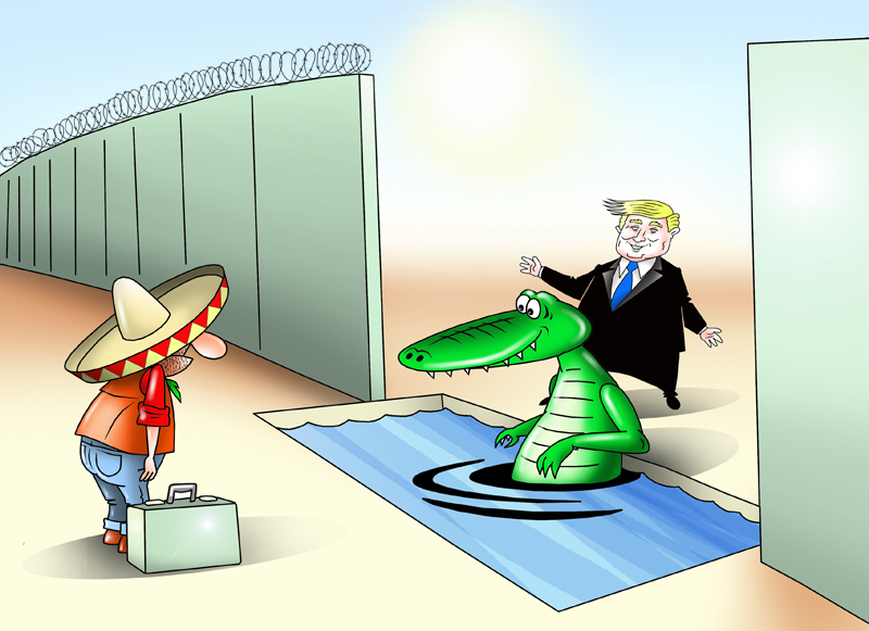 Трамп допустил часть границы с Мексикой без стены