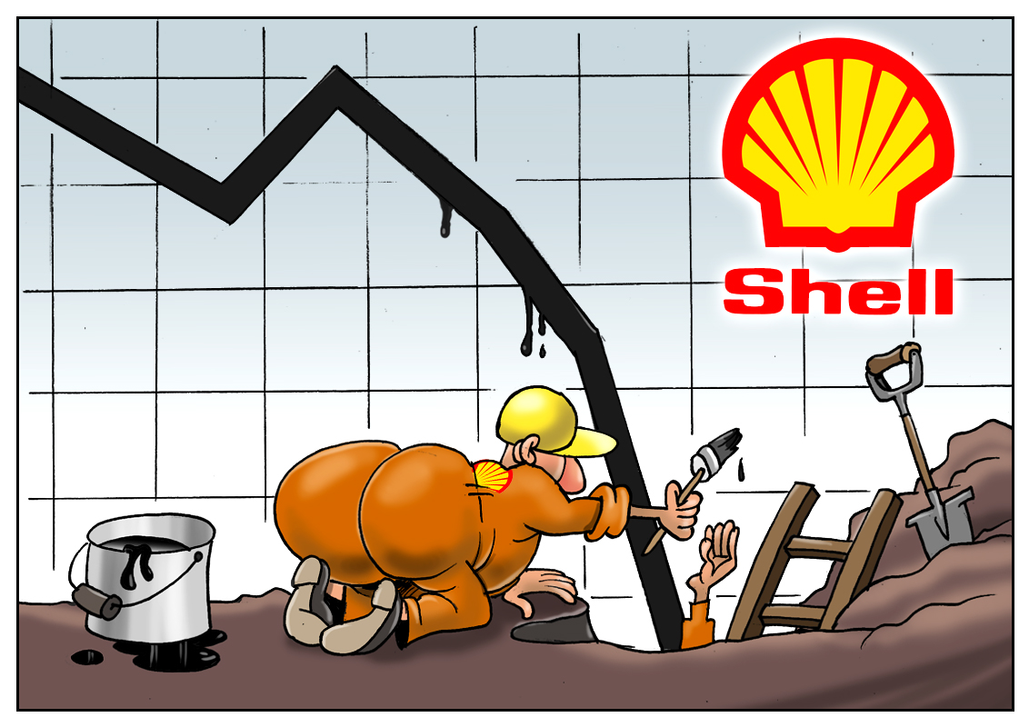 Шел кг. Shell прикол. Падение акций карикатура. Шутки про Shell. Акции падают карикатуры.