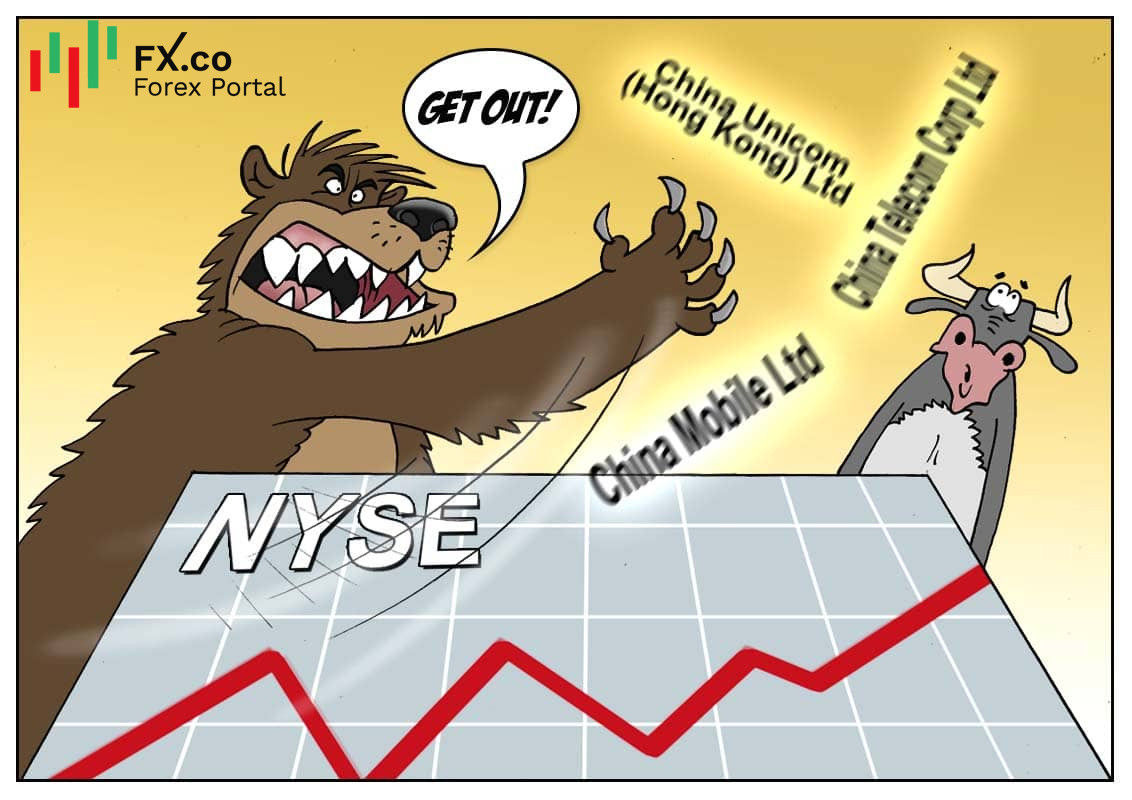 NYSE ถอนรายชื่อบริษัทด้านโรคมนาคมของจีนออก 