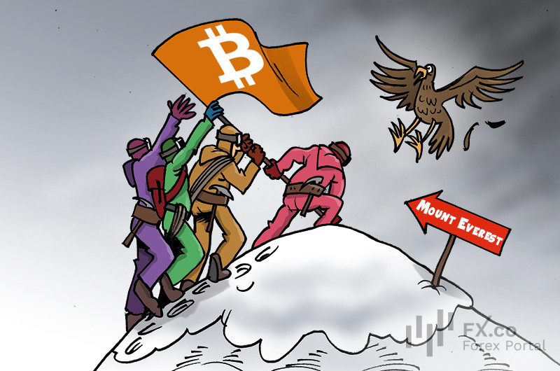 Crypto enthusiast hoists Bitcoin flag on Mount Everest