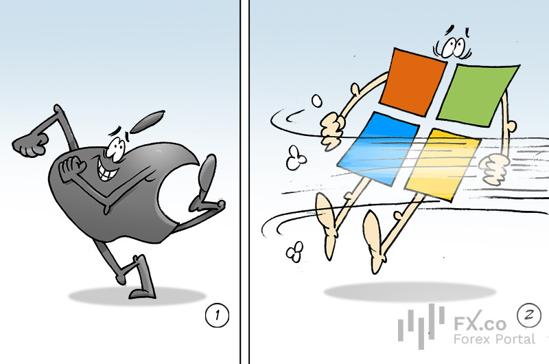 Техногонка продолжается! Компании вовсю стараются! Apple обогнала Microsoft: удалось ей сохранить лицо!