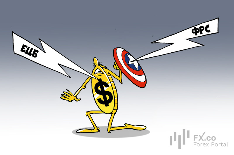 Доллар теряет позиции на фоне расхождения политики ЕЦБ и ФРС