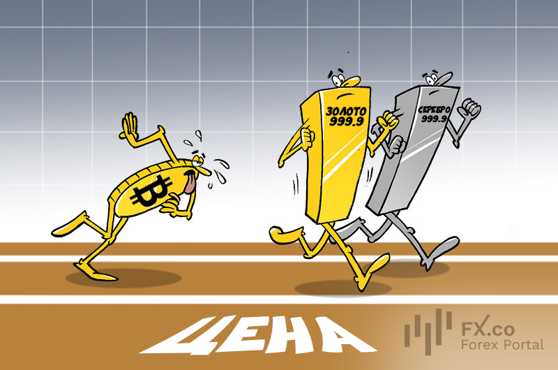 Биткоин отстает от золота из-за консолидации и слабого спроса