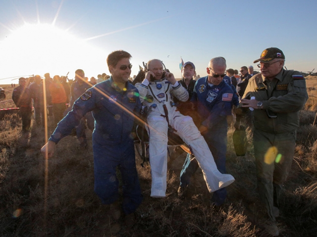 Spacecraft with 3 cosmonauts onboard lands in Kazakhstan