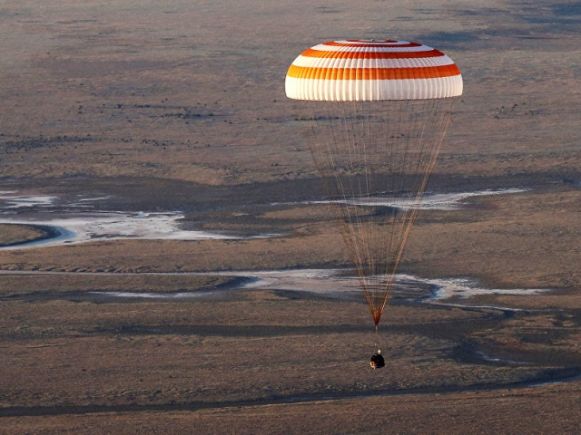 Spacecraft with 3 cosmonauts onboard lands in Kazakhstan