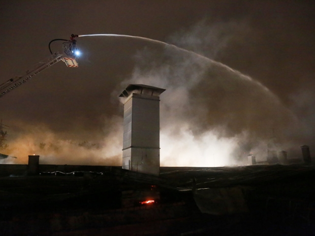 Warehouse fire in eastern Moscow