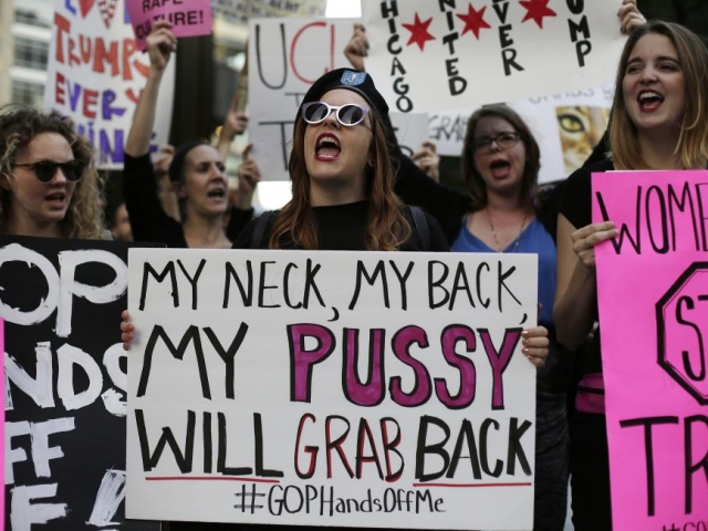 American women protest against Donald Trump