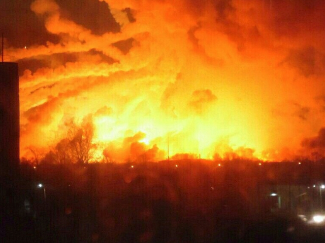 Ammunition warehouse near Kharkiv is on fire 