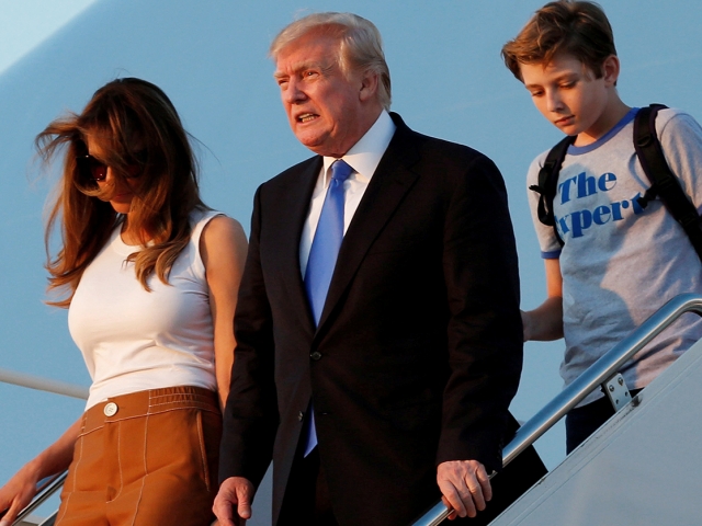 Melania and Barron Trump officially move into White House