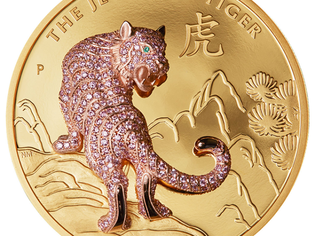  2022 . के प्रतीक के साथ अद्वितीय सोने और चांदी के सिक्के
