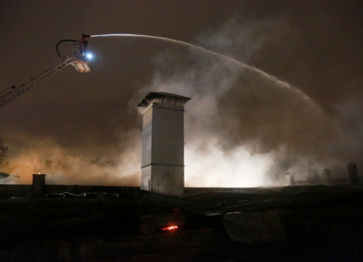 Warehouse fire in eastern Moscow