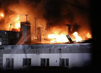 Warehouse fire in eastern Moscow