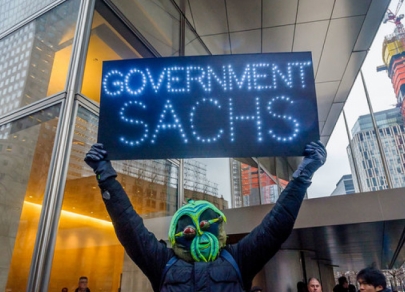 Rally near Goldman Sachs: protest against swamp