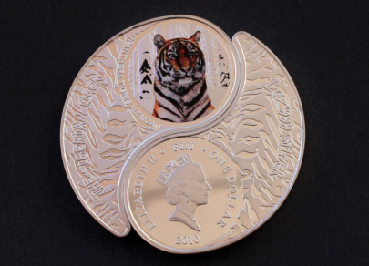 Unique gold and silver coins featuring symbol of 2022